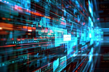 Obraz premium Internet browser interface on digital screen