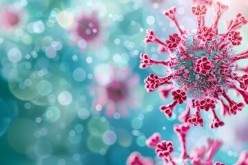 Closeup of virus molecule on blurred background.