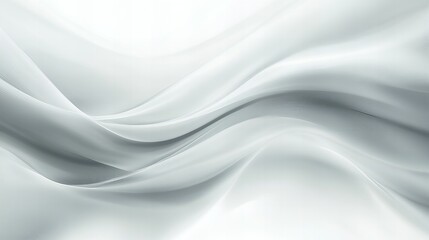 Abstract white background with smooth waves of silky fabric