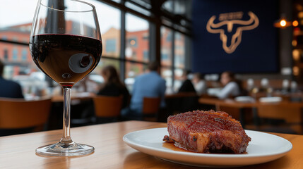 Cozy Dallas Steakhouse Evening with Wine and Steak Delight