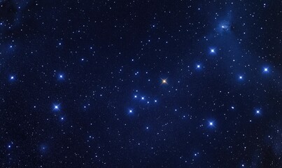 Dark night sky with bright shiny stars and constellations