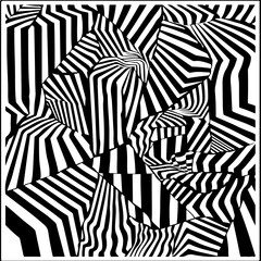 Abstract Black and White Stripe Patterns