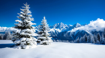 Fototapeta premium Snowy Mountain with a Winding Road in the Foreground