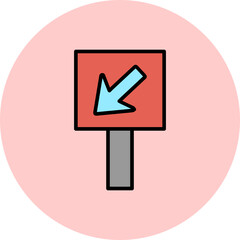 Diagonal Down-Left Arrow Vector Icon