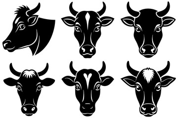 Cow head silhouette vector illustration