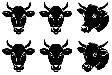 Cow head silhouette vector illustration