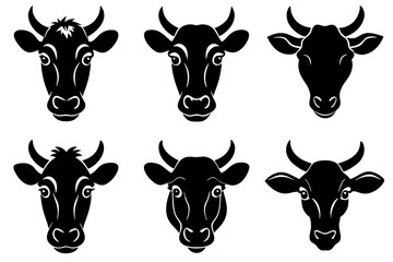 Cow head silhouette vector illustration