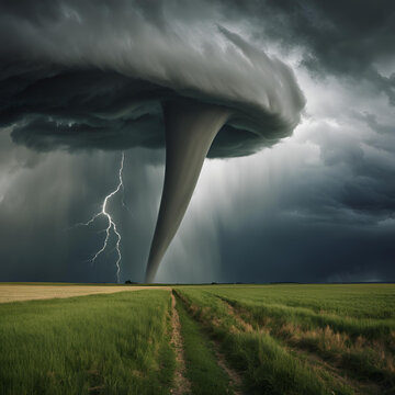 Tornado em campo aberto.