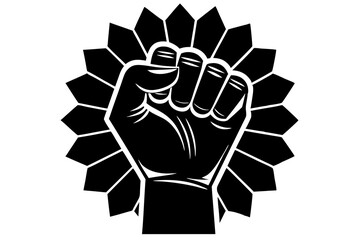 A fisted hand of a worker vector illustration silhouette