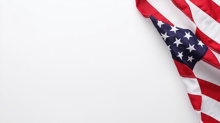 Fototapeta premium Vibrant American Flag Banner on White Background Perfect for Digital Designs
