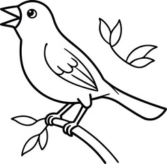 Fototapeta premium Charming bird design for kids art projects 