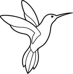 Fototapeta premium Fun bird drawing for young artist’s creativity 