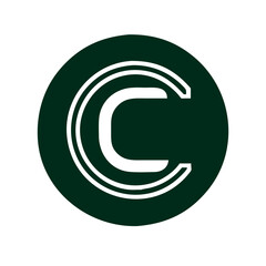 Obraz premium Modern Minimalistic Vector Logo Featuring the Letter C with Geometric Design and Clean Lines