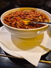 Spice Bowl Filled with Hot Peppers for Cooking