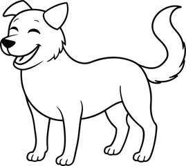 Fototapeta premium Sweet puppy vector illustration with a big smile and fun patterns 