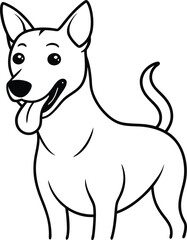 Obraz premium Smiling dog vector with a big nose and happy face for coloring 