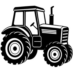 Tractor Silhouette Black Vector