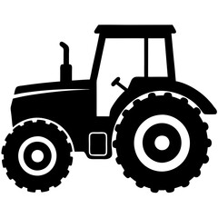 Tractor Silhouette Black Vector