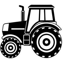 Tractor Silhouette Black Vector