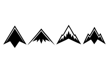 Set of a mountains silhouette vector on white background