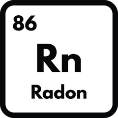 Radon chemical element icon isolated on white background . Radon icon vector