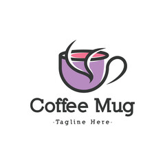 Coffee mug logo design template