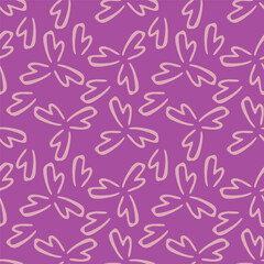 Hand drawn flowers seamless pattern