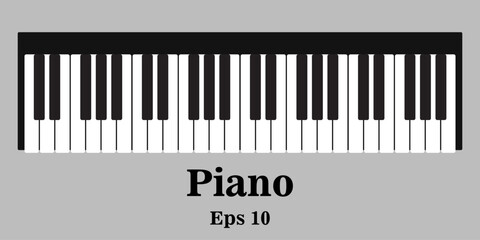 Fototapeta premium piano keyboard . Set of levers on a musical instrument for playing , musical scale. Illustration. Vector. Eps 10