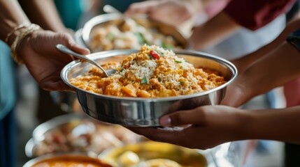 Charitable organization distributes Diwali food hampers featuring traditional Indian cuisine to local people