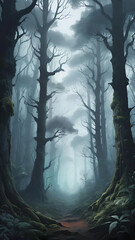 Obraz premium fog in the forest