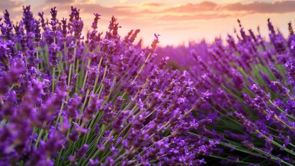 Obraz premium lavender field at sunset