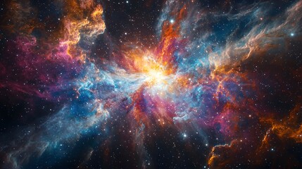 An image processing software enhancing the photo of a nebula, showcasing the magical and ethereal beauty