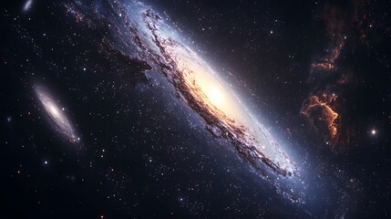 Fototapeta premium A high-resolution digital camera capturing a galaxy in the night sky, emphasizing the universe's depth and beauty