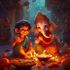 Happy Diwali Festival Background