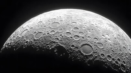 Close-Up of the Moon's Surface with Craters