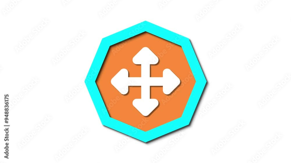 Poster motion graphics for move and expand icons creating fluid and engaging symbols .