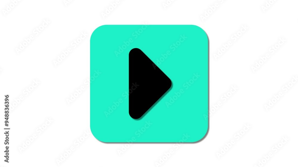 Poster animated play button icon design from static shapes to dynamic visuals .