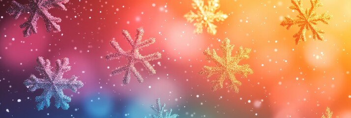 Modern Christmas background with abstract snowflakes on a gradient background