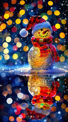 Festive Snowman with Winter Scarf