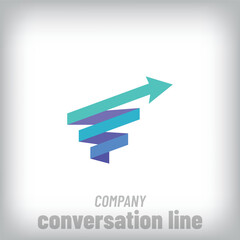 Creative folding arrows modern logo. Corporate upward movement company, transportation icon. vector