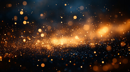 Fototapeta premium gold and blue glitter lights. The dynamic interplay of colors and textures evokes a sense of elegance and mystique