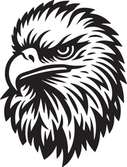 Hawk eagle head silhouette vector design on white background