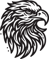 Hawk eagle head silhouette vector design on white background