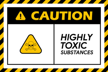 Obraz premium A single industrial caution and danger highly toxic substances skull sign vector illustration for construction site or&nbsp;any&nbsp;other&nbsp;site