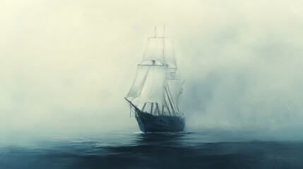Fototapeta premium Sailing Through the Mist
