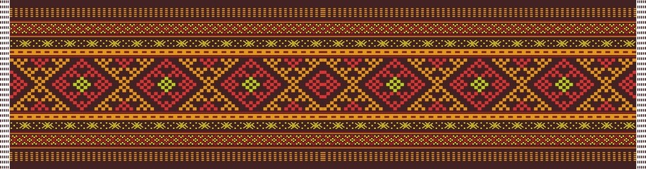 Traditional Ulos Batak pattern, design, decoration, wallpaper, ornament with various colors.