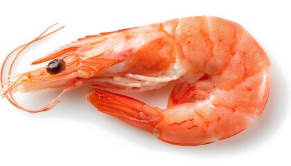 An isolated image of fresh shrimp on a white background