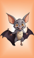 Halloween Bat Animal Cartoon Vector Design.