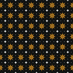 traditional flower pattern black background