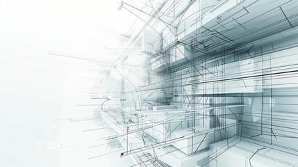 Abstract Architectural Design - Blueprint Visualization